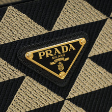 Prada Bicolor Symbole Embroidered Tote Large Bag