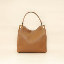 Prada Brown Logo Embossed Vitello Hobo Bag