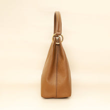 Prada Brown Logo Embossed Vitello Hobo Bag