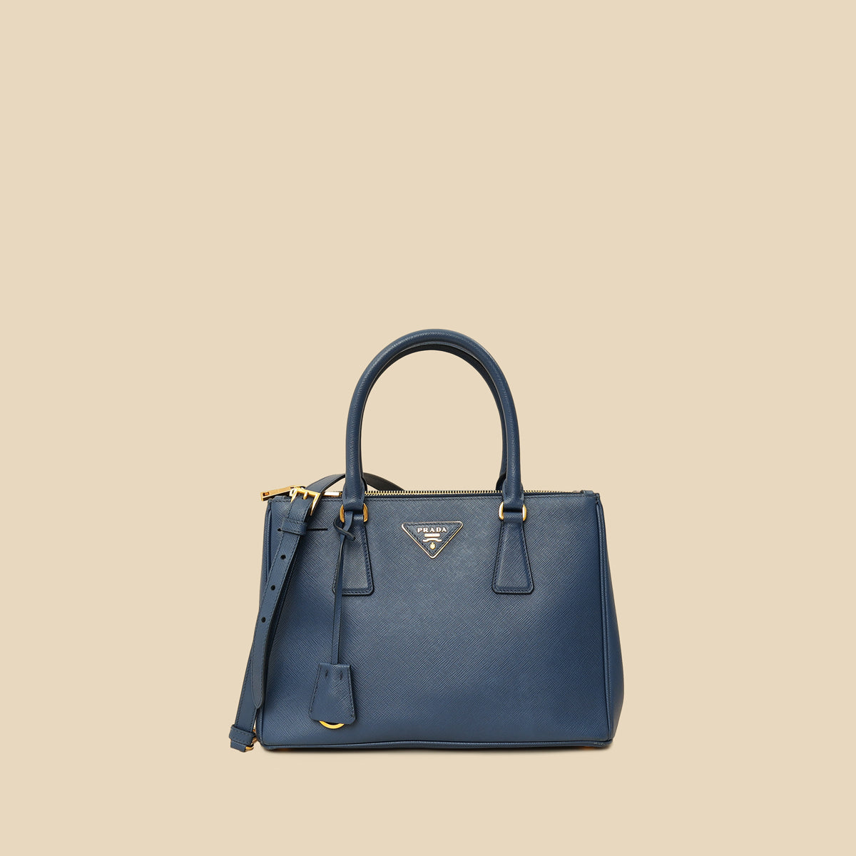 Prada Navy Blue Lux Galleria Medium Tote Bag