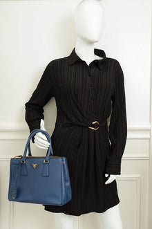 Prada Navy Blue Lux Galleria Medium Tote Bag