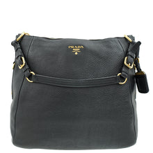 Prada Black Vitello Daino Hobo Bag