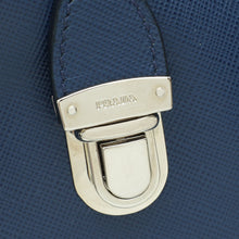 Prada Navy Blue Lux Push Lock Clutch Strap