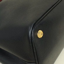 Prada Black Cuir Medium Double Tote Bag