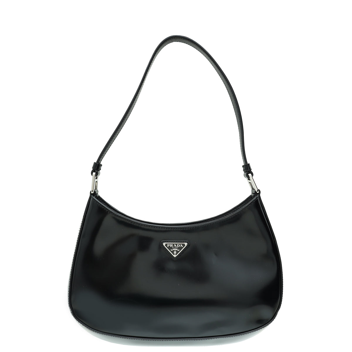 Prada Black Cleo Brushed Shoulder Bag