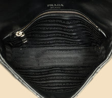 Prada Black Nappa Gaufre Small Chain Flap Shoulder Bag