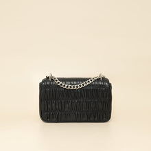 Prada Black Nappa Gaufre Small Chain Flap Shoulder Bag