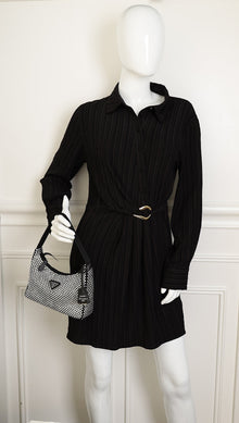 Prada Black Crystal-Embellished Satin Re-Edition 2000 Mini Bag