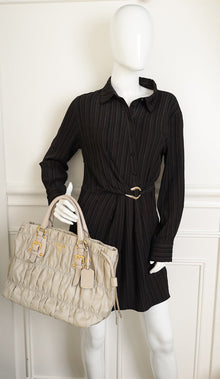 Prada Light Gray Tessuto Gaufre Tote Bag