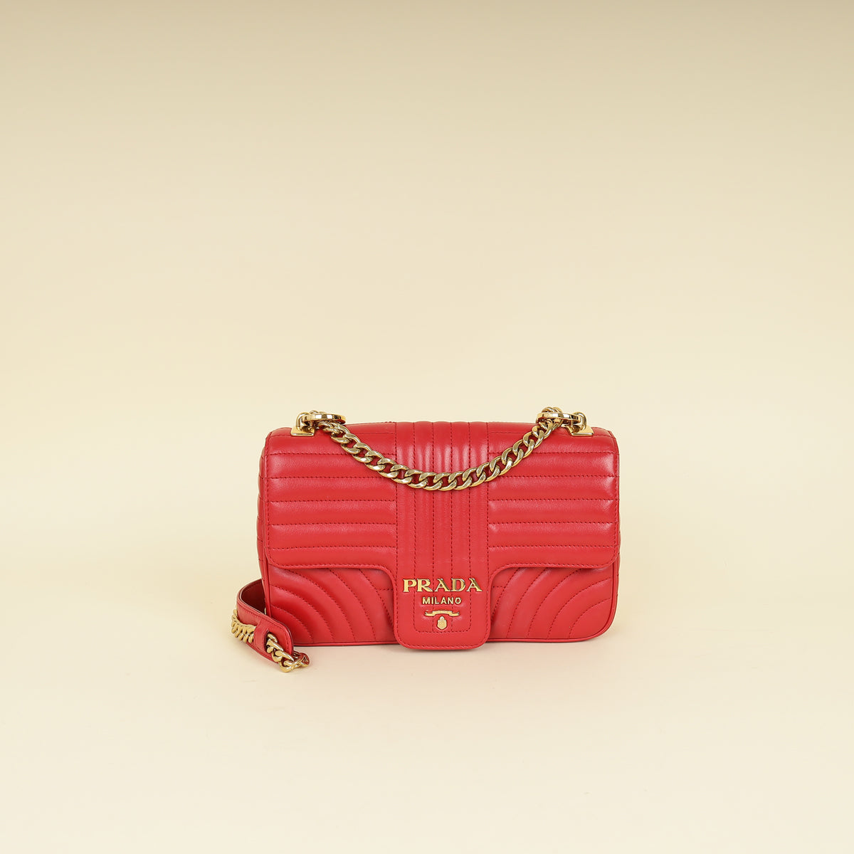 Prada Red Diagramme Flap Bag