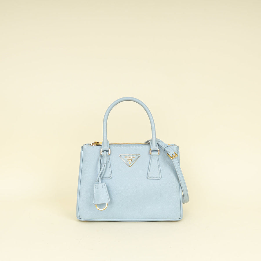 Prada Baby Blue Lux Galleria Small Bag