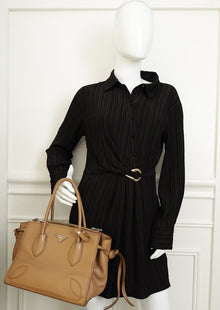 Prada Caramel Tassel Twin Pocket Tote Bag