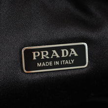 Prada Black Triangle Crystal-Embellished Satin Pouch