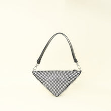 Prada Black Triangle Crystal-Embellished Satin Pouch