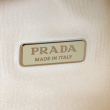 Prada White Satin Re-Edition 2000 Mini Bag w/Artificial Crystal