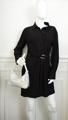 Prada White Satin Re-Edition 2000 Mini Bag w/Artificial Crystal