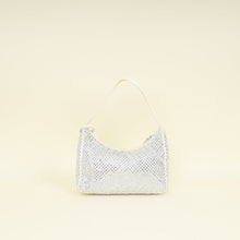 Prada White Satin Re-Edition 2000 Mini Bag w/Artificial Crystal