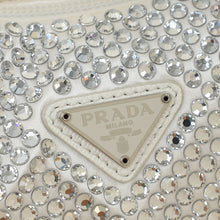 Prada White Satin Re-Edition 2000 Mini Bag w/Artificial Crystal