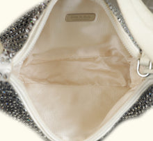Prada White Satin Re-Edition 2000 Mini Bag w/Artificial Crystal