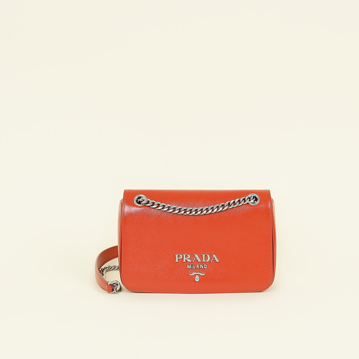 Prada Orange Flap Chain Shoulder Bag