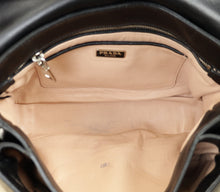 Prada Black Sound Lock Top Handle Flap Bag