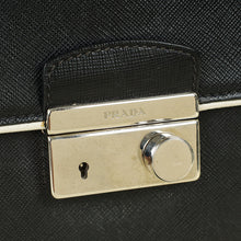 Prada Black Sound Lock Top Handle Flap Bag