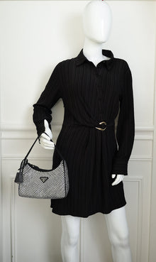 Prada Black Crystal-Embellished Satin Re-Edition 2000 Mini Bag