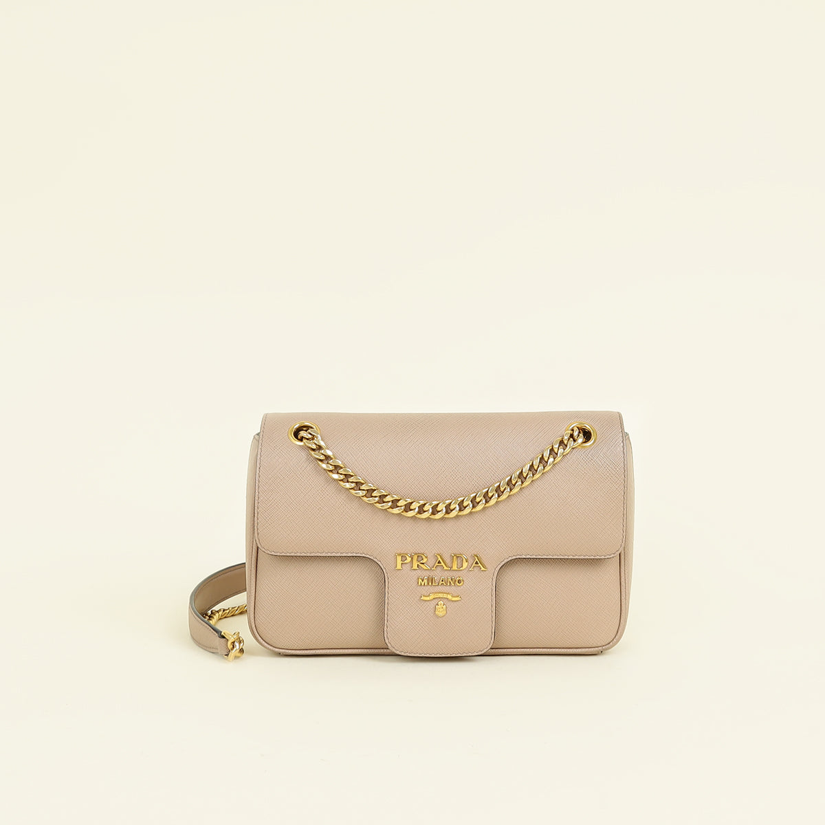 Prada Beige Flap Chain Bag