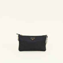 Prada Black Nylon Quilted Pochette Bag