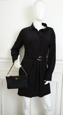 Prada Black Nylon Quilted Pochette Bag