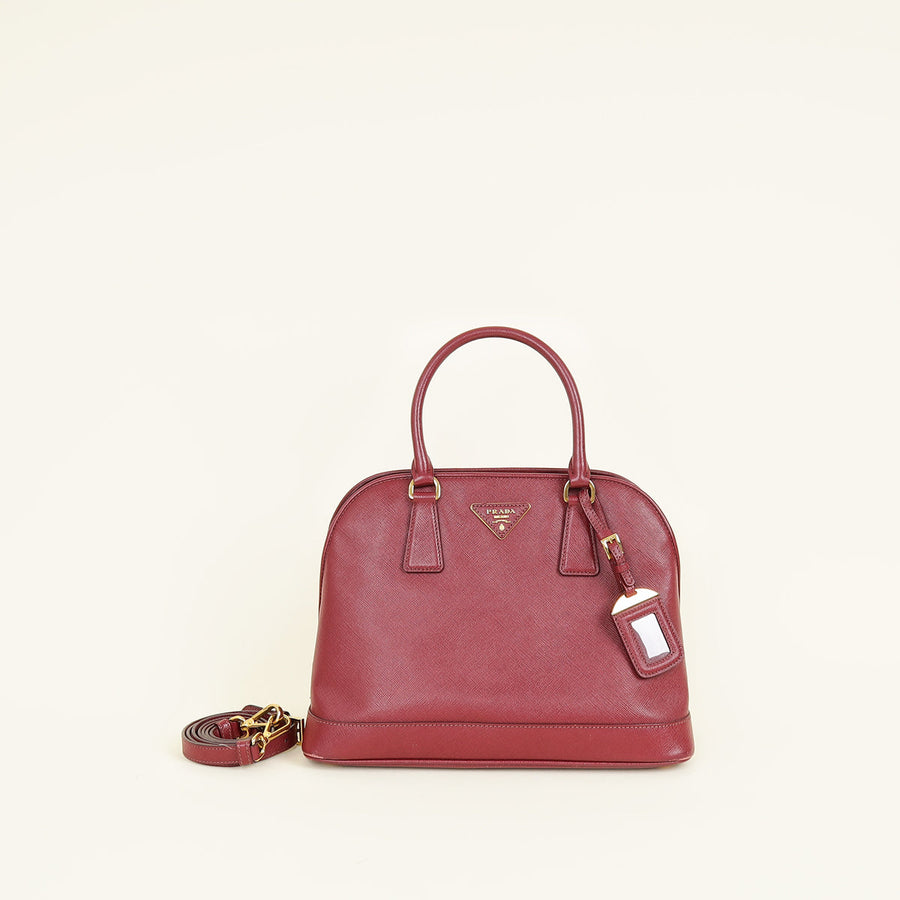 Prada Burgundy Open Promenade Bag