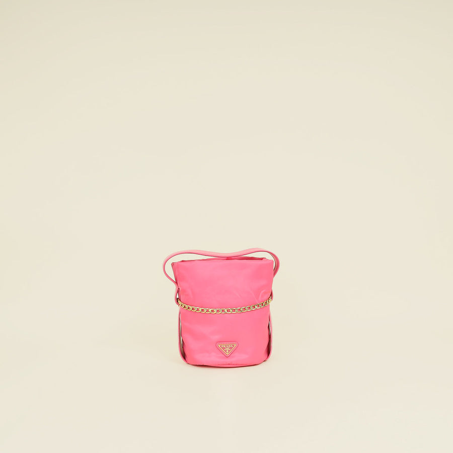 Prada Peonia Petit Re-Nylon & Nappa Bucket Bag
