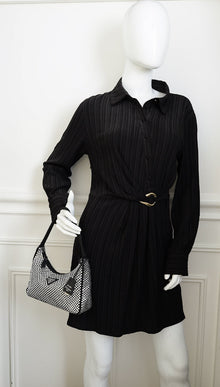Prada Black Crystal-Embellished Satin Re-Edition 2000 Mini Bag