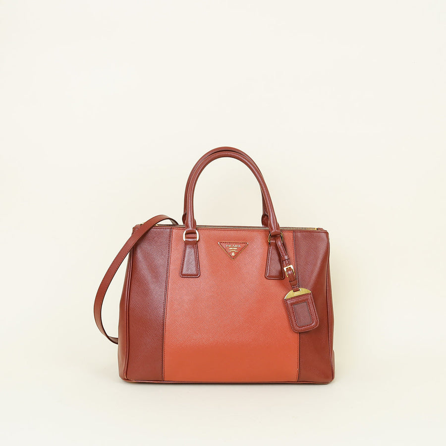 Prada Bicolor Galleria Tote Large Bag