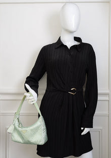 Prada Aqua Green Crystal-Embellished Satin Re-Edition 2000 Mini Bag