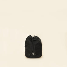 Prada Black Logo Nylon Drawstring Pouch
