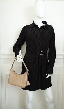 Prada Nude Mini Re-Edition Shoulder Bag