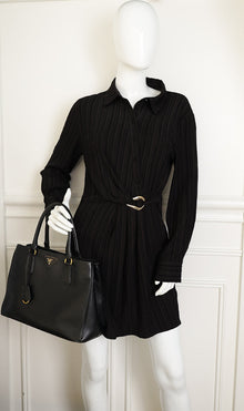 Prada Black Lux Gardener's Small Tote Bag