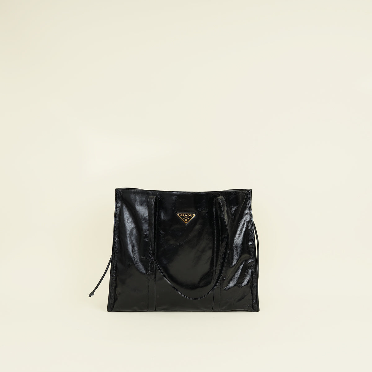 Prada Black Large Logo Tote Bag