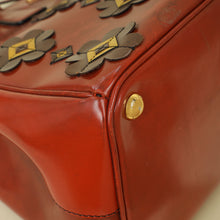 Prada Rust Orange Floral Appliqué Galleria Tote Bag