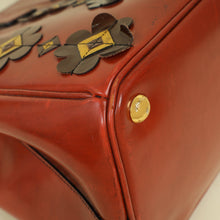 Prada Rust Orange Floral Appliqué Galleria Tote Bag