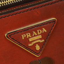 Prada Rust Orange Floral Appliqué Galleria Tote Bag