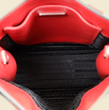 Prada Red Logo Drill Tote Bag