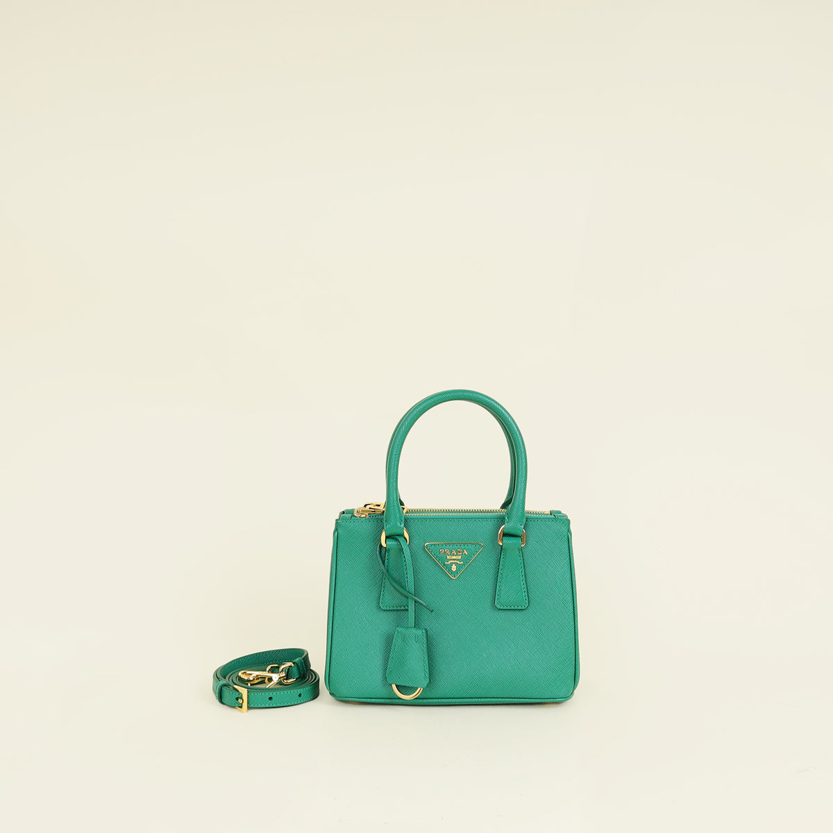 Prada Mango Green Galleria Small Tote Bag