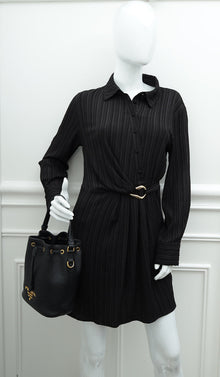 Prada Black Vitello Phenix Bucket Bag
