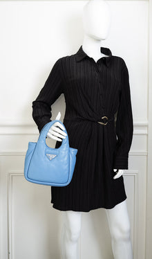 Prada Blue Celeste Soft Padded Small Shoulder Bag