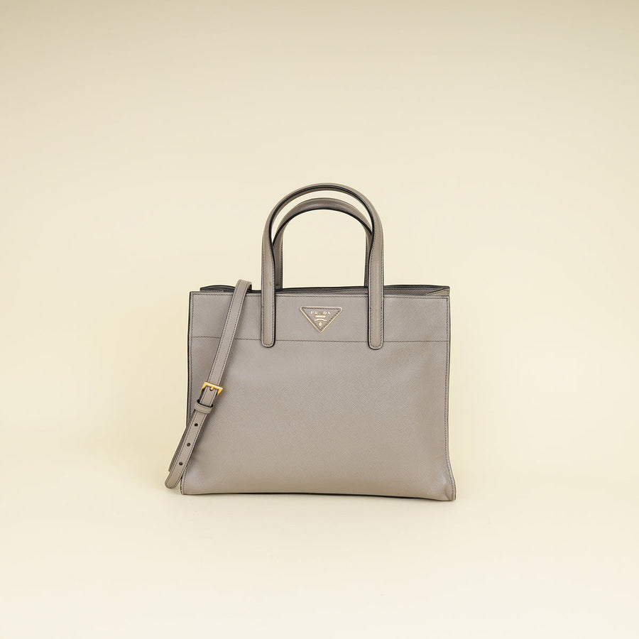Prada Grey Soft Convertible Bag