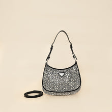 Prada Black Metal Crystal-Embellished Satin Cleo Bag