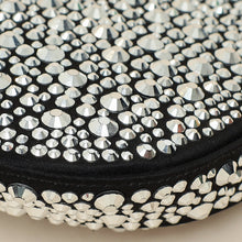 Prada Black Metal Crystal-Embellished Satin Cleo Bag