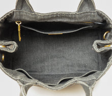 Prada Black Denim Logo-Print Small Tote Bag